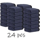 80 x72  24 Moving Blankets Furniture Protective Shipping Packing Pads Dark Blue