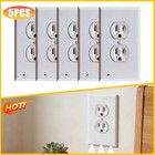 5 Pack Outlet Cover Built-in Led Night Light Bulbs Wall Plate Rounded Receptacle