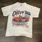 Vintage Style Retro Chevrolet Nascar Racing Short Sleeve White Shirt Reprint