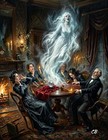 The Seance   Aceo Giclee Print   Victorian Ghost Horror   Gothic Oil Style Art
