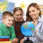 World Globe For Kids Learning - 8 Inch Interactive Earth Globe With Stand