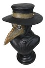 Black Death Era Bubonic Plaque Doctor Head Bust With Raven Mask Sculpture 12 h