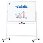 Large Magnetic Rolling Whiteboard 48x36  On Wheels - Mobile Dry Erase Board