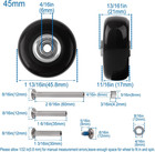 Replacement Wheels For Luggage 45mm X 18mm Set Of 4 Luggage Suitcase Replacement