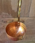 Vintage Copper Serving  Ladle W  Brass Twisted Handle 14   x3 5     pre-loved 