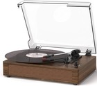 Vintage Bluetooth Vinyl Record Player  3-speed Turntable With Stereo Speakers  R