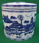     Bombay Large Chinese Tea Caddy  Ginger Jar On Wooden Stand    