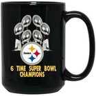 Pittsburgh Steelers 6 Time Super Bowl Champio Black 15 Oz Ceramic Coffee Mug Cup