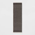 2 x7  Hand Woven Cotton wool Runner Black - Threshold