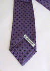 E Marinella Napoli 100  Silk Purple Geometric Tie 5 Fold Italy Excellent