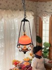 1 12 Dollhouse Miniatures 12v Victorian Black   White Ceiling Lamp Light