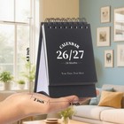 Small Desk Calendar 2026-2027  Jan 2026-dec 2027  3  X 4 8  black  Black