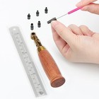 Japanese Screw Punch  Boyistar Wood Handle Belt Hole Puncher  Adjustable Brown
