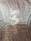 Antique Chinese Dragons Linen   Lace Tablecloth Hand Embroidered