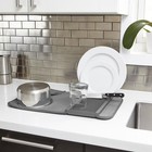 Umbra Udry Dish Rack And Microfiber Drying Mat     Space-saving 20  X 13   Gray