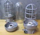 Vintage Killark Explosion Proof Crouse Hinds Glass Globe Industrial Cage Light