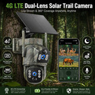 Solar 4g Lte Trail Camera Built-in Sim Card 2k Dual Lens 360   View Ptz Game Cam