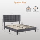 Full queen Size Bed Frame W  Fabric Upholstered Headboard Wooden Slats Support