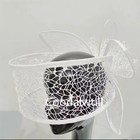 White Mesh Fascinator Headpiece With Bow And Face Veil  One Size For Women