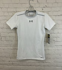 Under Armour 1236087-100 Youth Heatgear Fitted Compression Shirt White Large