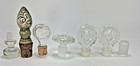 Lot Of 7 Glass Decanter Stoppers Replacement Bottle Toppers