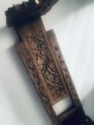 Vintage India Carved Wood Adjustable Book Holder 12-20  Expandable Shelf