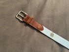 Like New Men s Peter Millar Sage Valley Golf Club Blue White Belt Leather 36