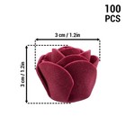 100 Pcs Foam Artificial Burgundy Roses Mini Fake Flowers Mini Artificial Fake   