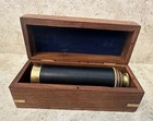 Vintage Brass Marine Spyglass Telescope W  Wood Case Working 14 5    Nautical