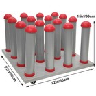 16 Roll Vinyl Roll Holder 3  Round Core Roll Stand Metal Rolling Rack With Wheel