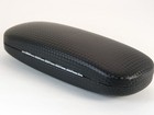 New Hard Clam Shell Eyeglasses Glasses Black Case W  Cleaning Cloth 160x60x39mm
