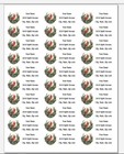 150 Christmas Primitive Red Cardinal  Mailing Return Address Labels Personalized