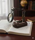 Brass Glass Magnifying Antique Map Reading Vintage Jewelry Optical Lens Old Deco