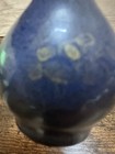 19th C Victorian Cobalt Blue Opaque Perfume Bottle Brass Cap Antique