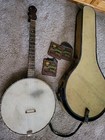Antique 1890-1900s Tenor 4 String Banjo Ukulele With Case And Extra Strings