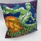 Goosebumps Kids Pillow Colorful Mummy Graphic Print Purple Green Blue Cotton