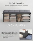Folding Storage Ottoman Bench 43  Padded Seat Faux Leather 660lb dark Grey