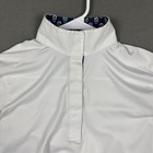 Essex Classics Show Shirt Womens Medium White Skulls Talent Yarn Straight Collar