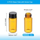 6pcs 10ml Small Brown Glass Vials With Black Screw Cap Glass Graduated