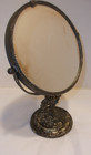 Vintage Vanity Mirror Double Sided Beveled W swivel Silverplate