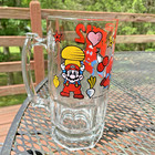 Nintendo Super Mario Bros  1989 Vntge Beer Stein Mug Glass Original Oversized 8 