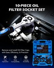 Omt 10 Piece Oil Filter Socket Set 3 8  Drive Oil Filter Wrench Set With Case