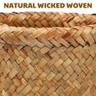 Seagrass Waste Basket Woven Trash Can Office Storage For Small Bedroom