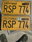 Pair Of 1956 California License Plates Dmv Clear 