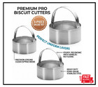 3 Pieces Round Biscuit Cutter With Handle Stainless Steel Round Circle Doughnut