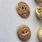 9 Button Brass White Metal Filigree Openwork Scroll Bright Underliner Vintage