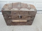     rare Antique 1870 s Embossed Tin Dome Hump Arch Camel Top Steamer Trunk