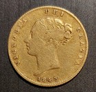 1843 Great Britain Young Head Victoria Shield Back Gold Half Sovereign Coin