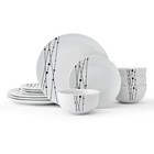 12-piece Modern Dinnerware Set White Porcelain Dishwasher Safe Service 4 New