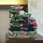 Water Fountain Led Light Tabletop Indoor Resin Rockery Fengshui Waterfall Decor